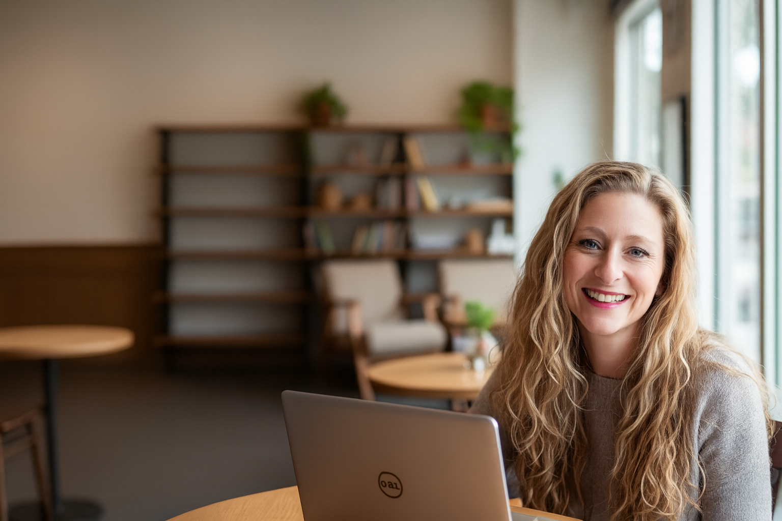Porträt Helena Komninos im Café